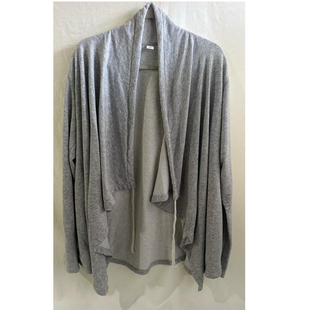 Old Navy Active Large Tall Gray Drawstring Neck Drape Terry Activewear Cardigan